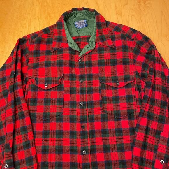 Vintage Pendleton USA Made 100% Wool Multicolor Size 16 Pattern VTG Shirt - Picture 2 of 9